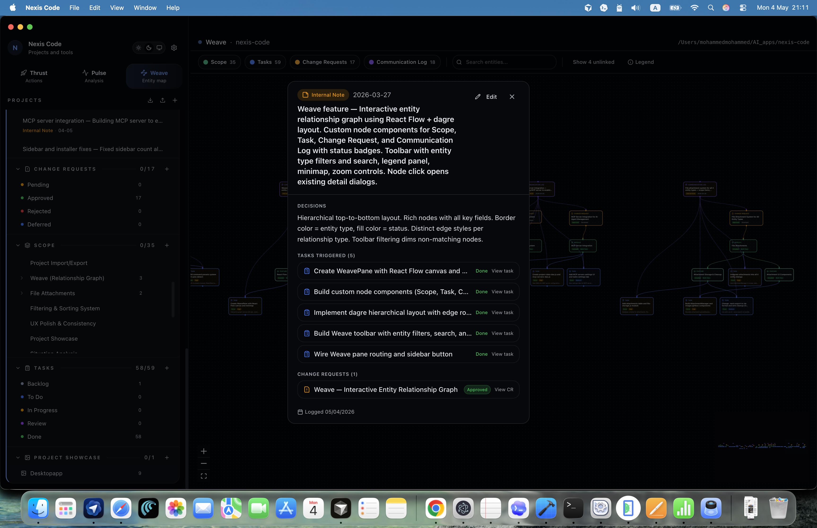 Weave node detail screenshot
